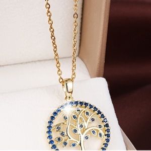 Gold plated necklace for women tree of life design